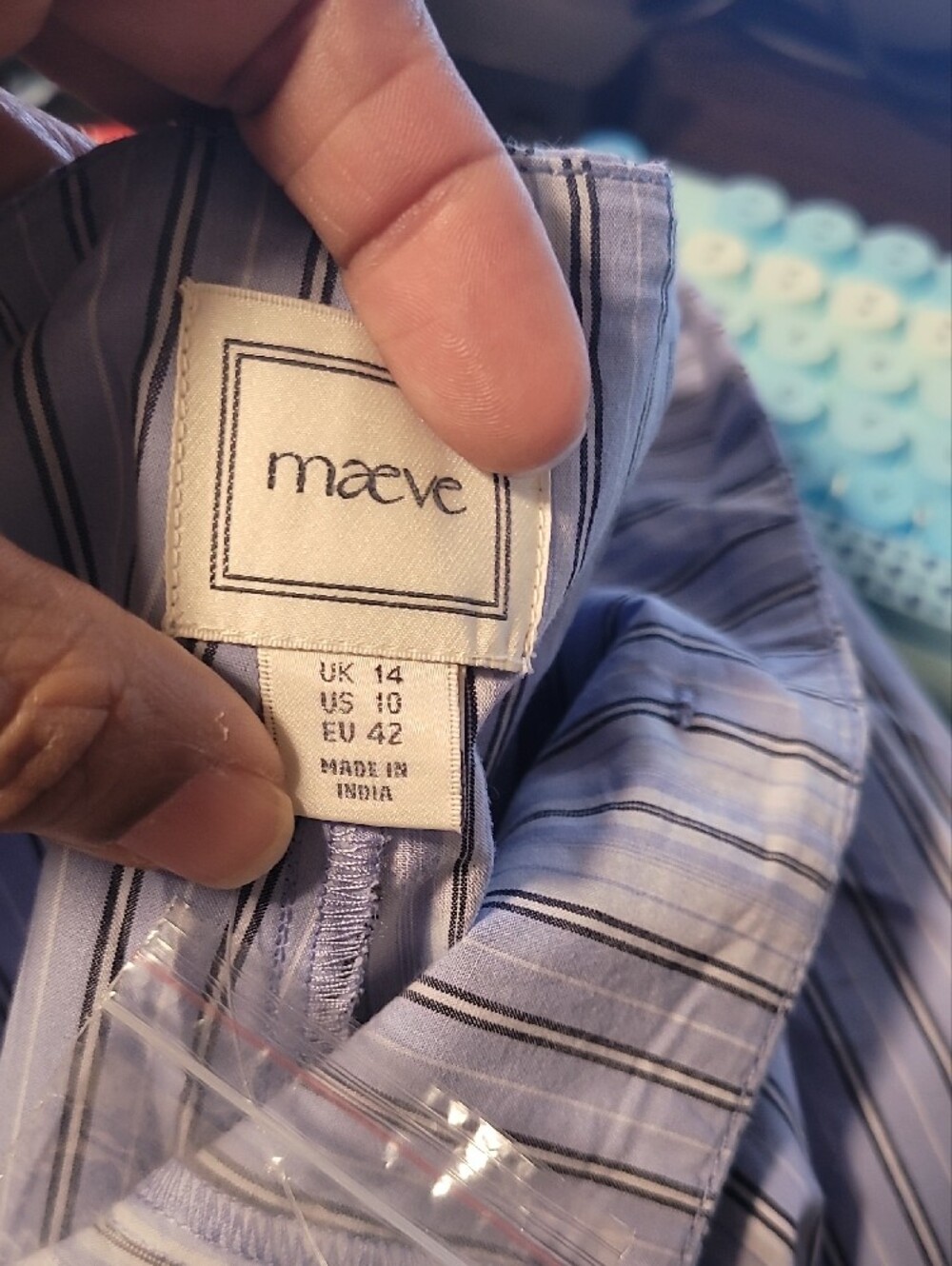 Maeve Anthropologie Blue and White Striped Skater Skirt - Picture 8 of 8